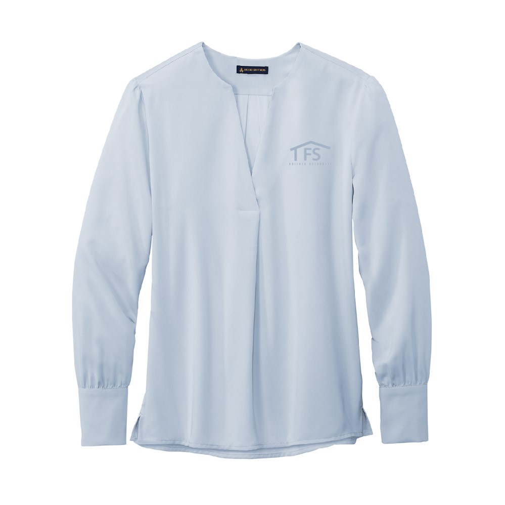 Brooks Brothers Women's Open-Neck Satin Blouse