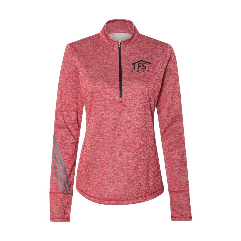 Adidas Women's Brushed Terry Heathered 1/4 Zip Pullover